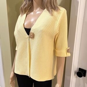 Yellow Cardigan Sweater XL